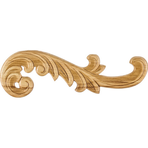 Hardware Resources - PAPL-05-RRW - Right Curved Pressed Applique - Rubberwood