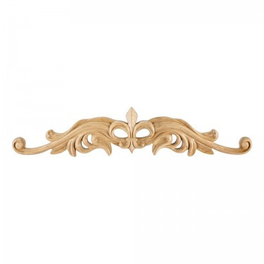 Hardware Resources - ONL-08-36-CH - Hand Carved Fleur de Lis Onlay - Cherry