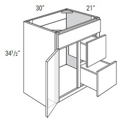 JSI Craftsman Amesbury Mist Recessed Bath Cabinet V3021D-L-AMR