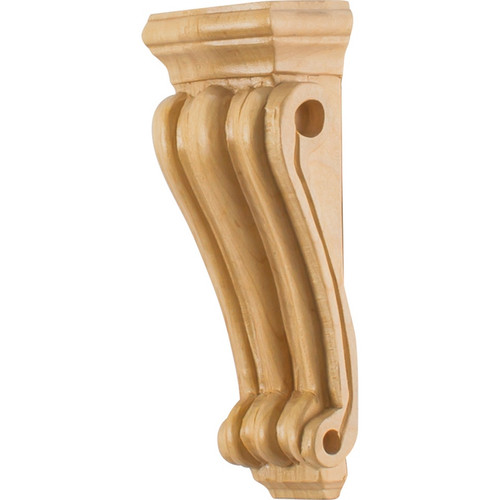 Hardware Resources - CORN-1MP - Low Profile, Traditional Hard Maple Corbel - Hard Maple