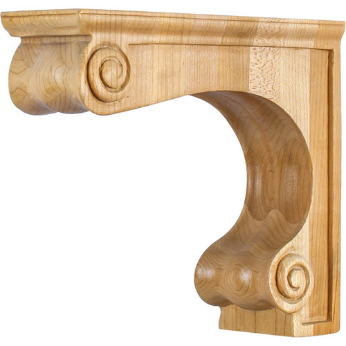Hardware Resources - COR9-1MP - Traditional Range Hood Corbel - Hard Maple