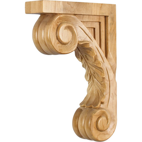 Hardware Resources - CORS-MP - Carved Hard Maple Bar Bracket Corbel - Hard Maple