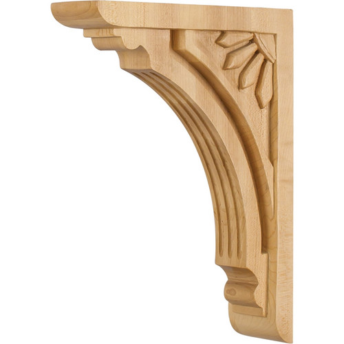 Hardware Resources - COR5-3RW - Art Deco Corbel - Rubberwood