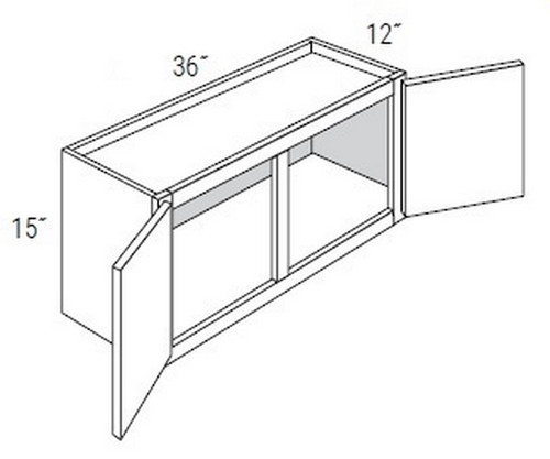 JSI Cabinetry Amesbury White Recessed Kitchen Cabinet - W3615-AWR