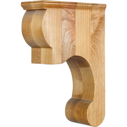 Hardware Resources - CORT-SRW - Hand-Carved Rubberwood Corbel with Smooth Surface Design - Rubberwood