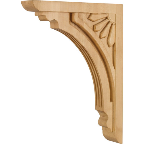 Hardware Resources - COR5-4RW - Art Deco Corbel - Rubberwood