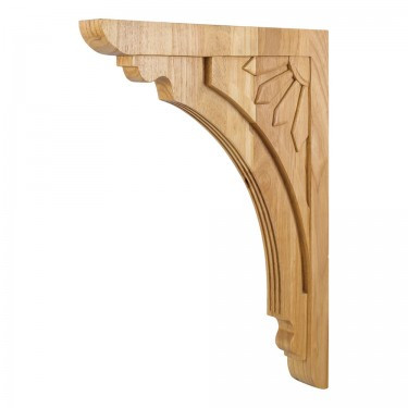Hardware Resources - COR5-5RW - Art Deco Corbel - Rubberwood