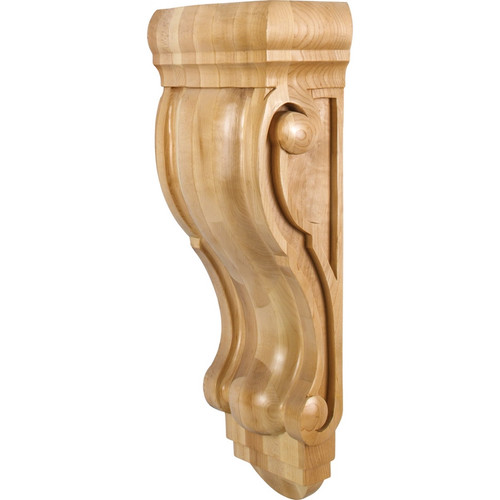 Hardware Resources - CORQ-6RW - Smooth Profile Rounded Traditional Corbel - Rubberwood