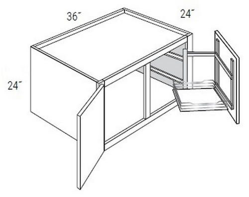 JSI Cabinetry Amesbury White Recessed Kitchen Cabinet - W362424APPPULL-AWR