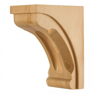 Hardware Resources - COR41-1-CH - Modern Corbel with Scooped Center and Edges - Cherry