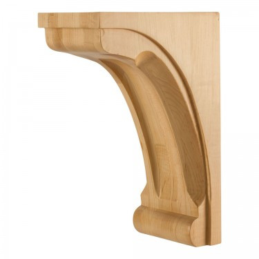 Hardware Resources - COR41-3-ALD - Modern Corbel with Scooped Center and Edges - Alder
