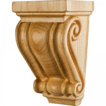 Hardware Resources - CORC-5-RW - Small Traditional Rubberwood Corbel - Rubberwood