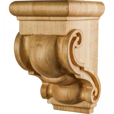 Hardware Resources - CORF-5-RW - Traditional Bar Bracket Corbel - Rubberwood