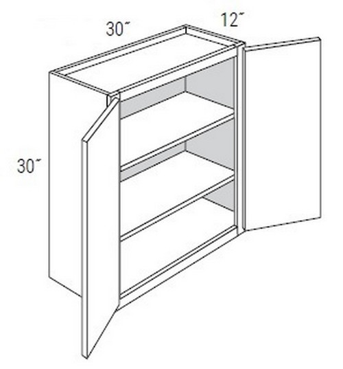 JSI Cabinetry Amesbury White Recessed Kitchen Cabinet - W3030B-AWR