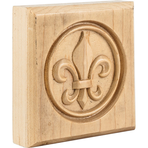 Hardware Resources - FDLROS2OK - Fleur-de-Lis Rosette - Oak