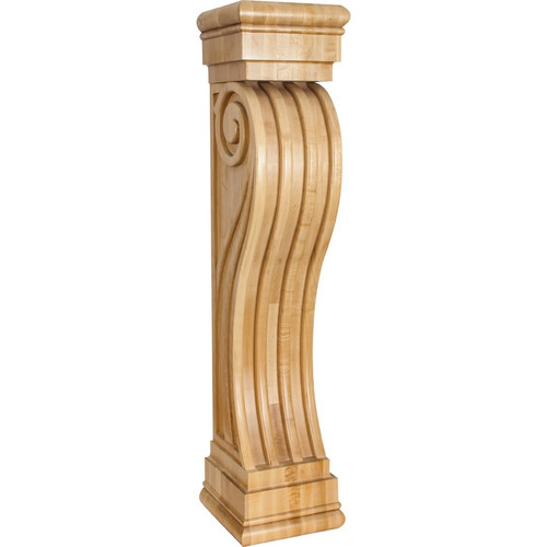 Hardware Resources - FCOR5-MP - Fluted Hard Maple Fireplace / Mantel Corbel - Hard Maple