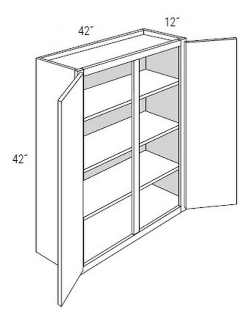 JSI Cabinetry Amesbury White Recessed Kitchen Cabinet - W4242-AWR