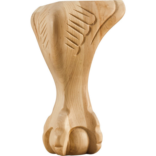 Hardware Resources - WLC80RW - Carved Ball and Claw Leg - Rubberwood