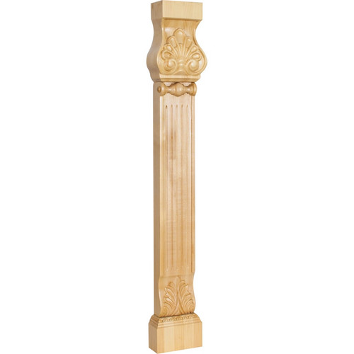 Hardware Resources - LEGC-1MP - Acanthus & Shell Pilaster Leg - Hard Maple