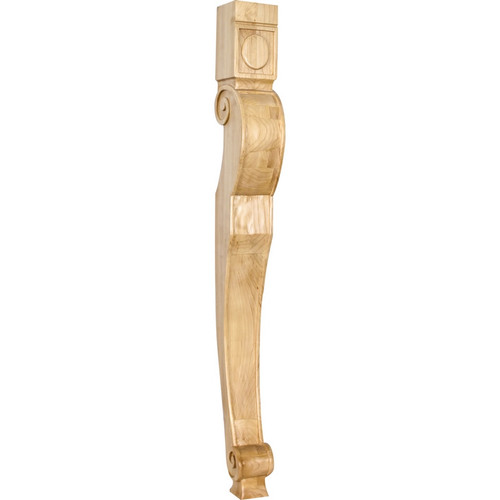 Hardware Resources - LEGD-2RW - Baroque Leg - Rubberwood