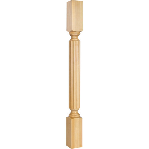 Hardware Resources - P2-3ALD - Alder Post with Reed Pattern (Island Leg) - Alder