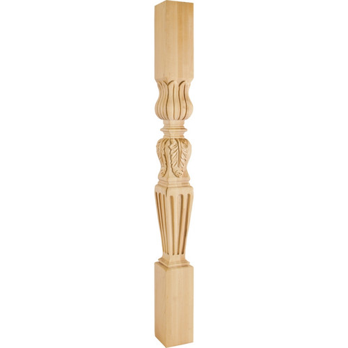 Hardware Resources - P28-42ALD - Turned Acanthus/Fluted Post (Island Leg) - Alder
