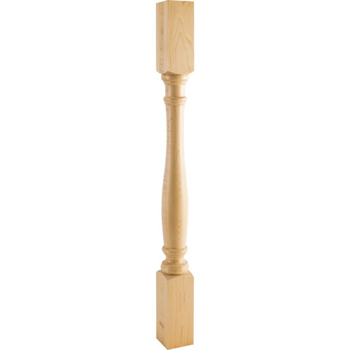 Hardware Resources - P1-3MP - Turned Hard Maple Post (Island Leg) - Hard Maple