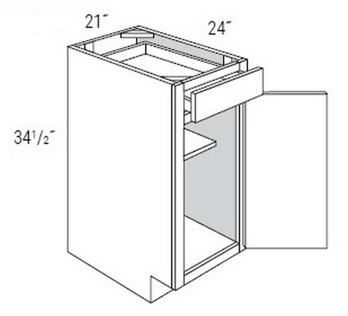 JSI Cabinetry Amesbury White Recessed Kitchen Cabinet - B21-AWR