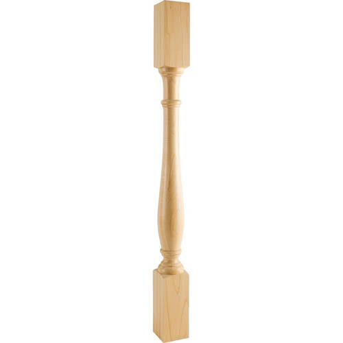 Hardware Resources - P1-42MP - Turned Hard Maple Post (Island Leg) - Hard Maple