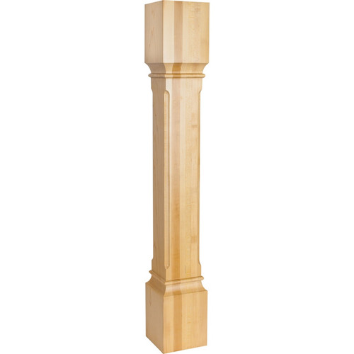 Hardware Resources - P38MP - Fluted Corner Modern Hard Maple Post (Island Leg) - Hard Maple