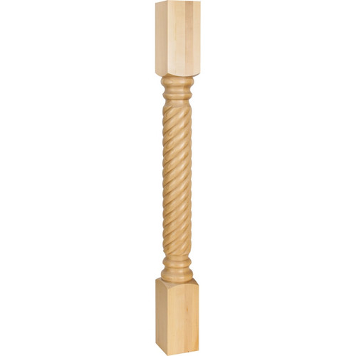 Hardware Resources - P3RW - Rubberwood Post with Rope Pattern (Island Leg) - Rubberwood