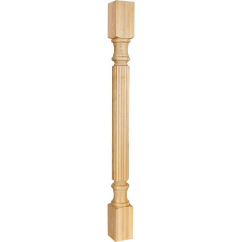 Hardware Resources - P2-42RW - Rubberwood Post with Reed Pattern (Island Leg) - Rubberwood