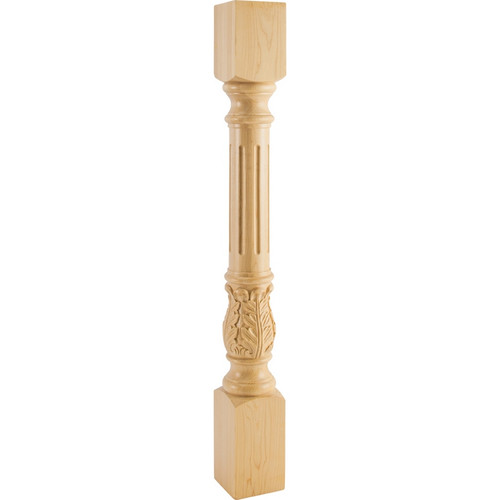 Hardware Resources - P23RW - Turned Acanthus Post (Island Leg) - Rubberwood