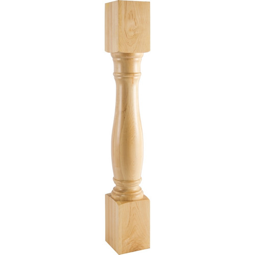 Hardware Resources - P1-5-36RW - Turned Rubberwood Post (Island Leg) - Rubberwood