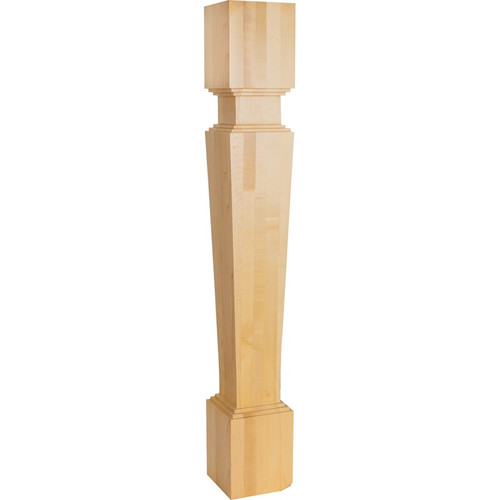 Hardware Resources - P36RW - Stacked Modern Rubberwood Post (Island Leg) - Rubberwood