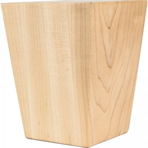 Hardware Resources - BF34-3.5-RW - Shaker Style Tapered Bun Foot - Rubberwood