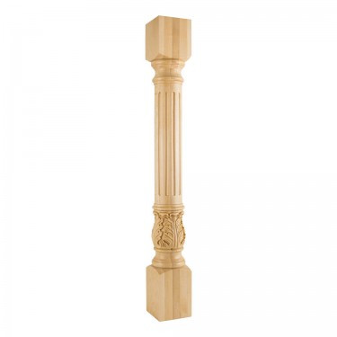 Hardware Resources - P23-5-42-ALD - Turned Acanthus Fluted Post - Alder