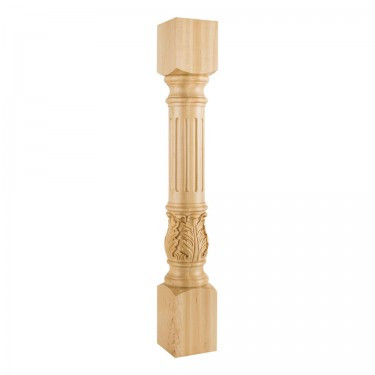 Hardware Resources - P23-5-CH - Turned Acanthus Fluted Post - Cherry