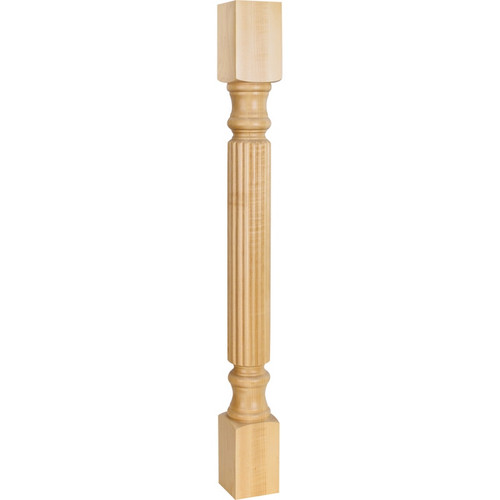 Hardware Resources - P2WB - White Birch Post with Reed Pattern (Island Leg) - White Birch