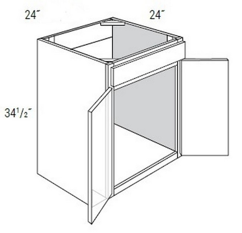 JSI Cabinetry Amesbury White Recessed Kitchen Cabinet - SB24B-AWR