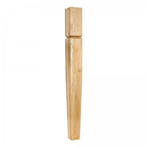 Hardware Resources - P60-RW - Square Arts and Crafts Post with Groove, Tapers to the Base - Rubberwood