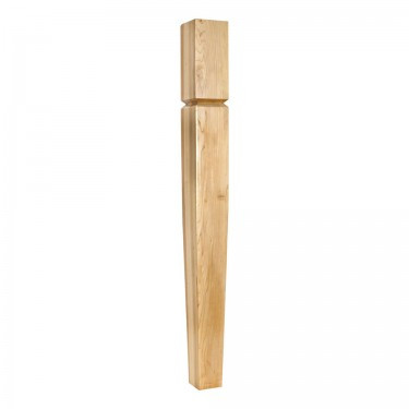 Hardware Resources - P60-RW - Square Arts and Crafts Post with Groove, Tapers to the Base - Rubberwood