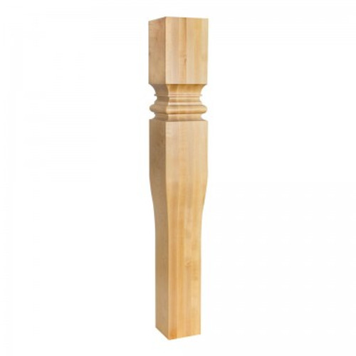 Hardware Resources - P68-5-ALD - Art Nouveau Tapered Island Post with Bullnose and Cove Accents - Alder