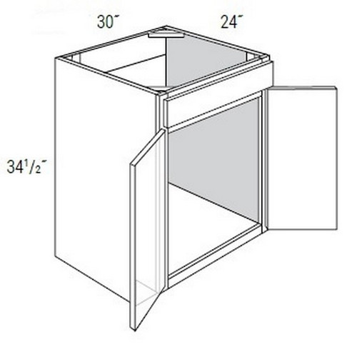 JSI Cabinetry Amesbury White Recessed Kitchen Cabinet - SB30B-AWR