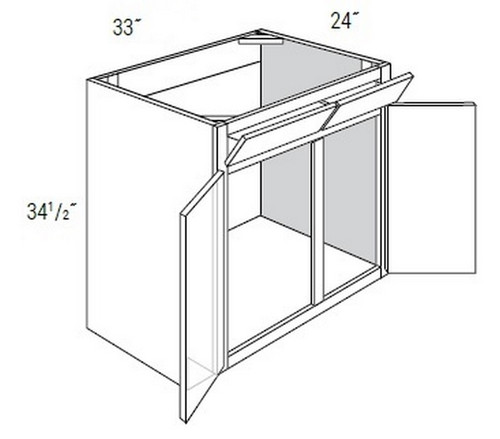 JSI Cabinetry Amesbury White Recessed Kitchen Cabinet - SB33-2TILT-AWR