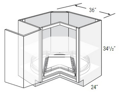 JSI Cabinetry Amesbury White Recessed Kitchen Cabinet - LS36DR-BOTTOM-AWR