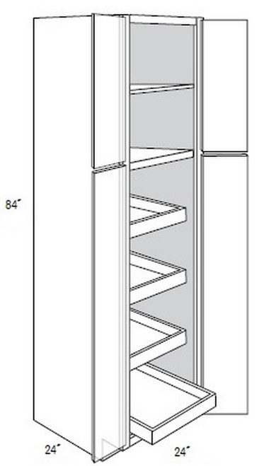 JSI Cabinetry Amesbury White Recessed Kitchen Cabinet - WP2484BSCRT-AWR