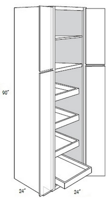 JSI Cabinetry Amesbury White Recessed Kitchen Cabinet - WP2490BSCRT-AWR