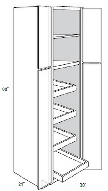 JSI Cabinetry Amesbury White Recessed Kitchen Cabinet - WP3090BSCRT-AWR