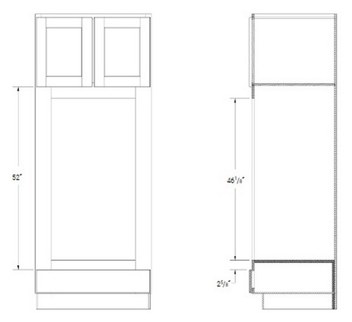 JSI Cabinetry Amesbury White Recessed Kitchen Cabinet - DOC3384-AWR